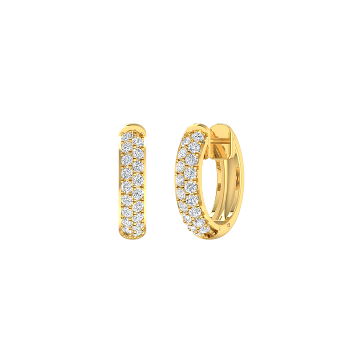 Louis Thompson Delmas Hoop Earrings 9K Yellow Gold with 0.49ct Lab Diamond