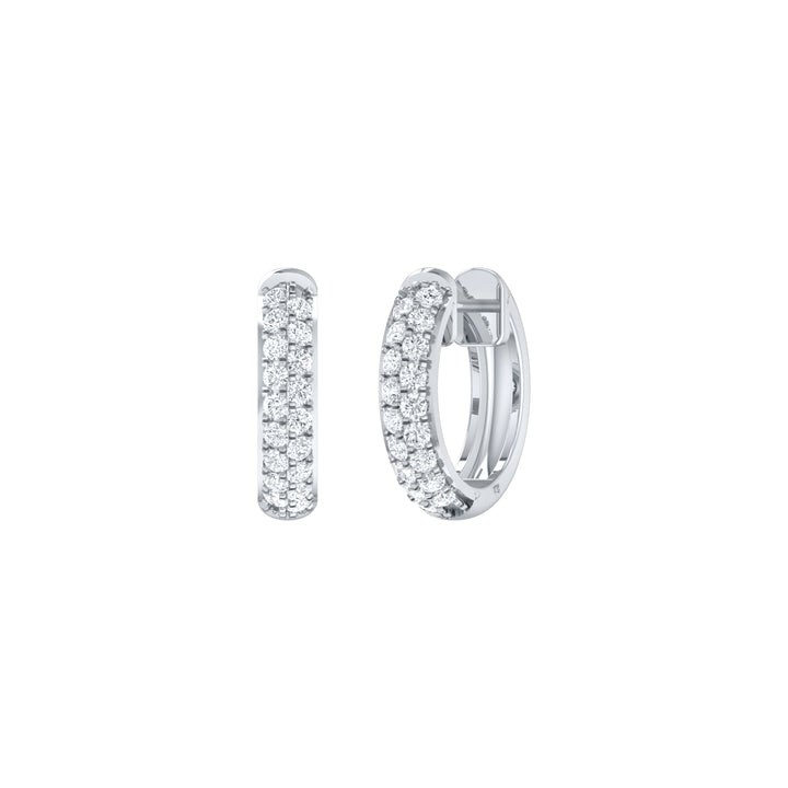 Louis Thompson Delmas Hoop Earrings 9K White Gold with 0.49ct Lab Diamond