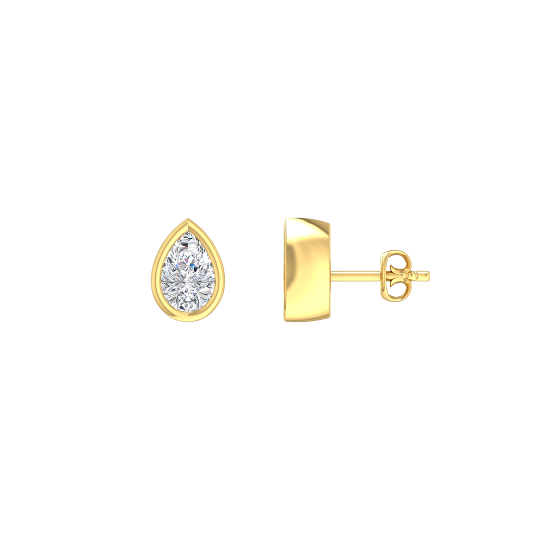 Louis Thompson Musina Earrings 9K Yellow Gold with 1.00ct Lab Diamond