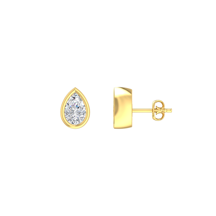 Louis Thompson Musina Earrings 9K Yellow Gold with 1.00ct Lab Diamond
