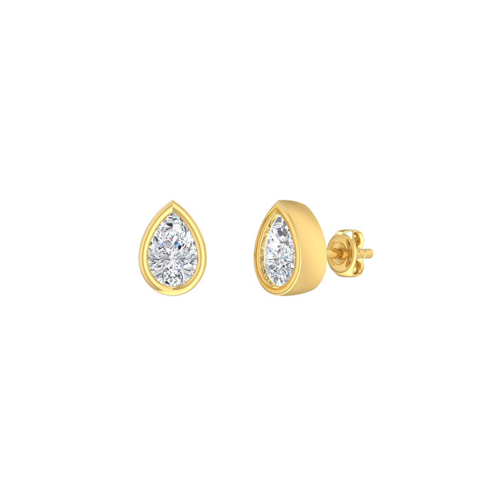 Louis Thompson Musina Earrings 9K Yellow Gold with 1.00ct Lab Diamond