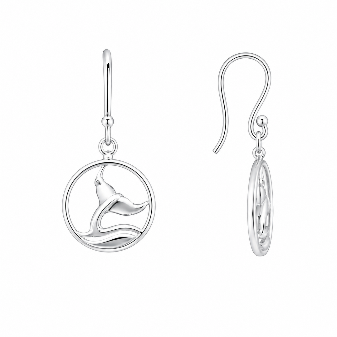 LT Sterling Silver Oceans Tail Earrings