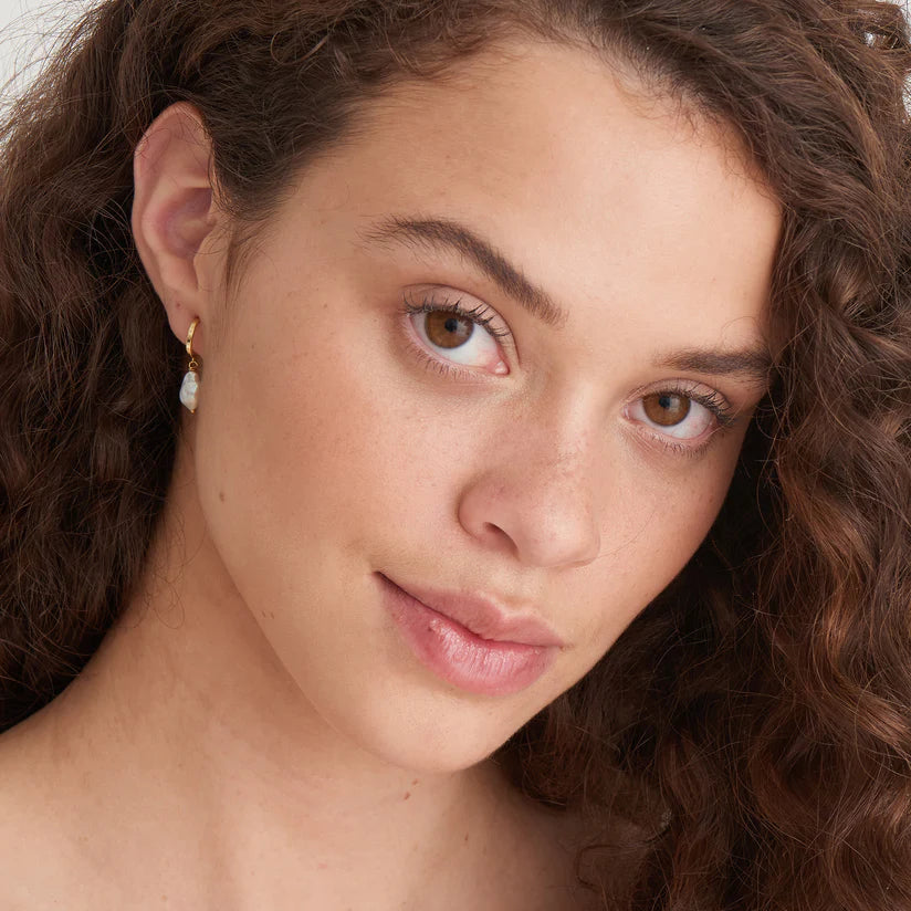 Ania Haie Pearl Mini Hoops - Gold