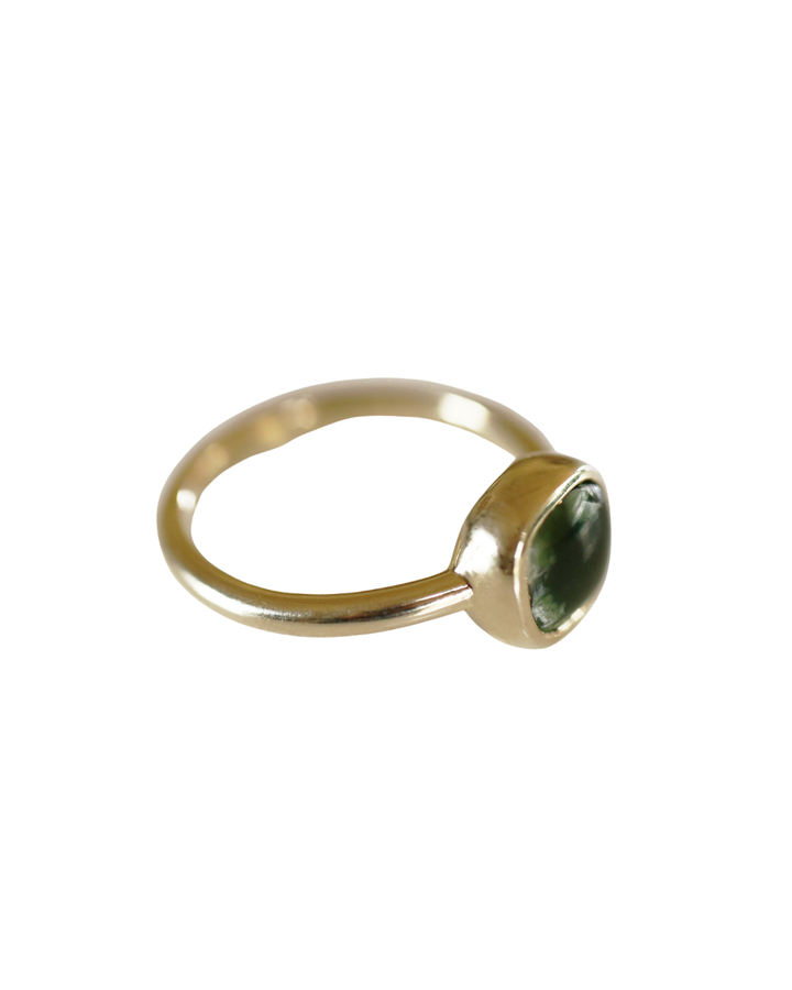 Made of Gold 14ct Gold Arahua River Pounamu Ring M