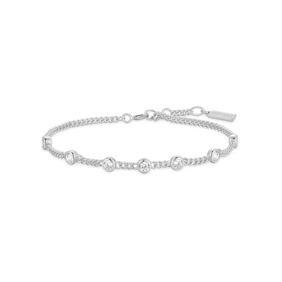 Ania Haie Silver Multi Station Round Stone Chain Bracelet