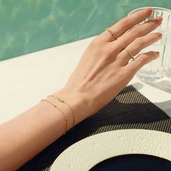 Ania Haie Classic Bezel-Set Station Gold Plated Bracelet