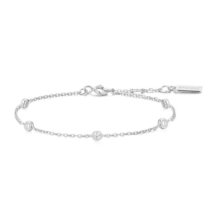 Ania Haie Star Silver CZ Bezel Station Bracelet