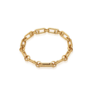 Gold Plated Medium Stellar Hardware Chain Bracelet