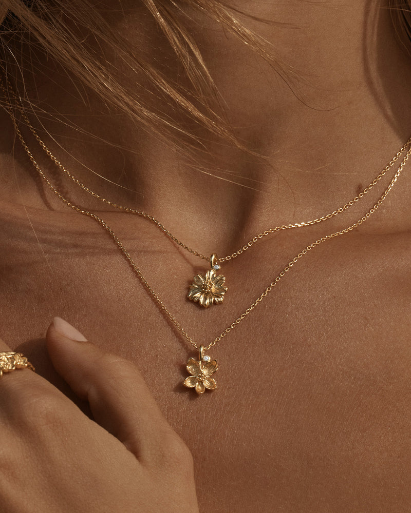 By Charlotte 18k Gold Vermeil April Birth Flower Necklace - Daisy
