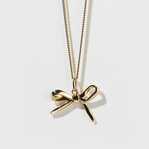 MEADOWLARK 23 CT GOLD PLATED BOW CHARM NECKLANCE