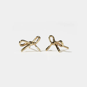 MEADOWLARK 23CT GOLD PLATED SMALL BOW STUDS