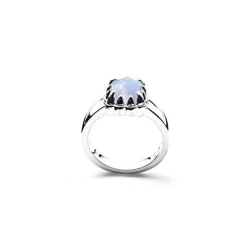 Silver Claw Ring - Blue Lace Agate