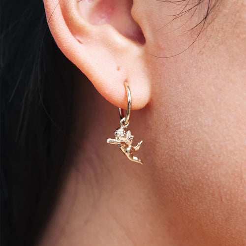Gold cherub earrings sale