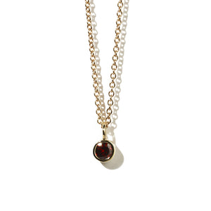 9ct Yellow Gold Cosmo Charm Necklace Garnet