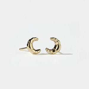 MEADOWLARK 23CT GOLD PLATED CROSSIANT STUDS