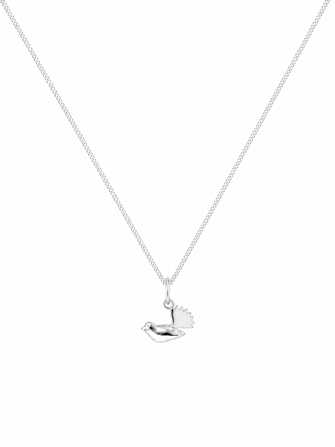 LT Sterling Silver Smooth Fantail / Piwakawaka Necklace