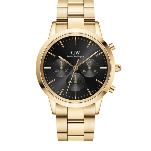 Daniel Wellington Iconic Chronograph Link Onyx Gold 42mm