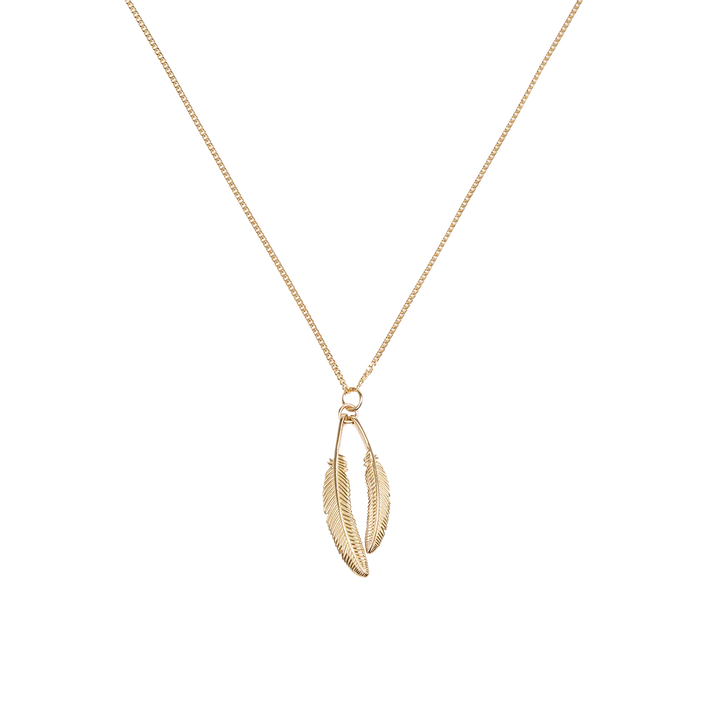 Boh Runga Gold Plate Duo Miromiro Feather Pendant