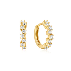 Ania Haie Gold Sparkle Cluster Huggie Hoops