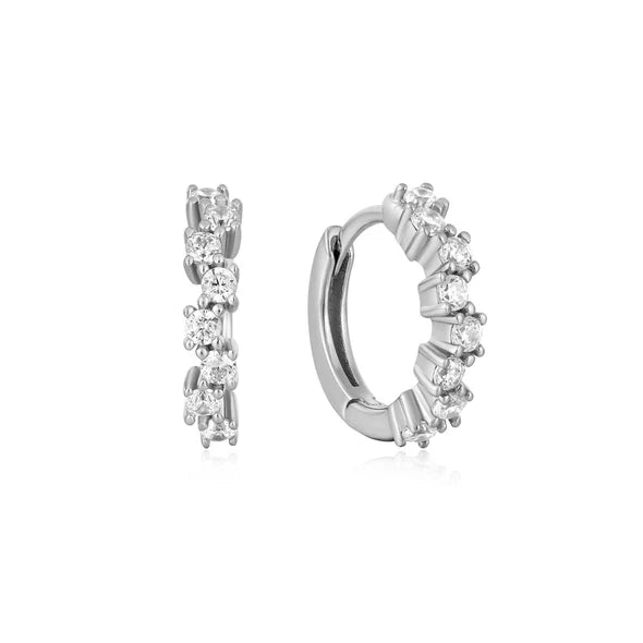 Ania Haie Silver Sparkle Cluster Huggie Hoops