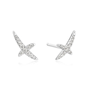 Ania Haie Silver Kiss Pave Studs