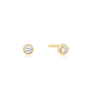 Ania Haie Solitaire Cubic Zirconia Studs - Gold