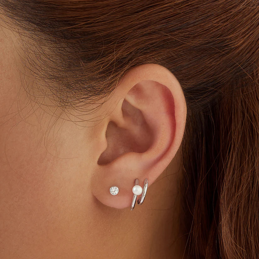 Ania Haie Solitaire Cubic Zirconia Studs - Silver