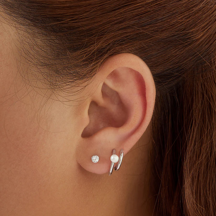 Ania Haie Solitaire Cubic Zirconia Studs - Silver