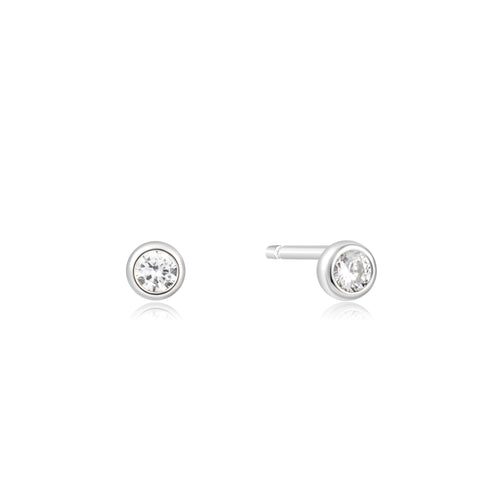 Ania Haie Solitaire Cubic Zirconia Studs - Silver