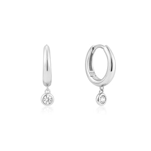 Ania Haie Cubic Zirconia Drop Huggies - Silver