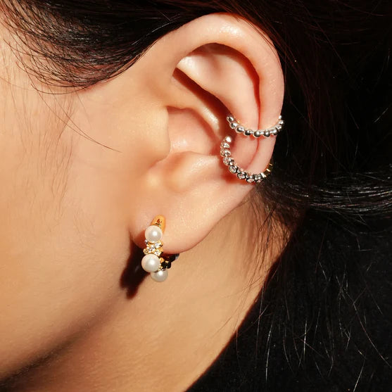 Ania Haie Silver Beaded Ear Cuff