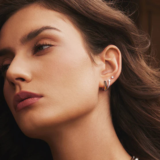 Ania Haie Silver Sparkling Pavé Huggies