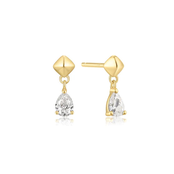 Ania Haie Gold Pyramid Dangle Threaded Studs