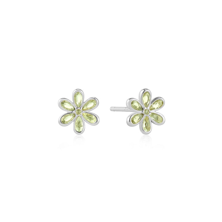 Ania Haie Green Floral Silver Stud Earrings