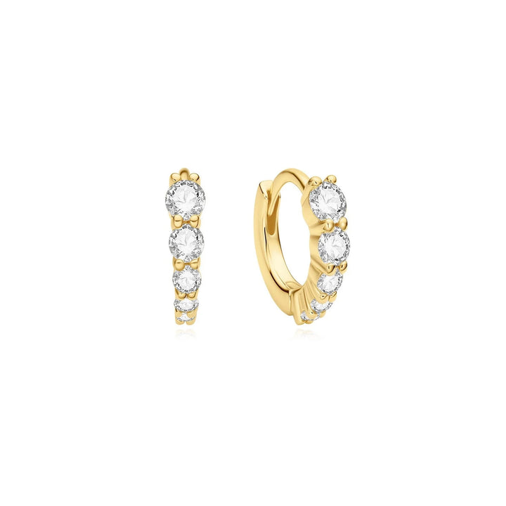 Ania Haie Graduated Sparkle Gold Plated Huggie Hoop Earrings