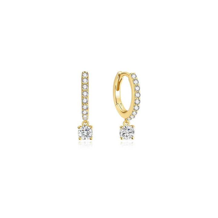 Ania Haie Dangling Sparkle Gold Plated Huggie Hoop Earrings