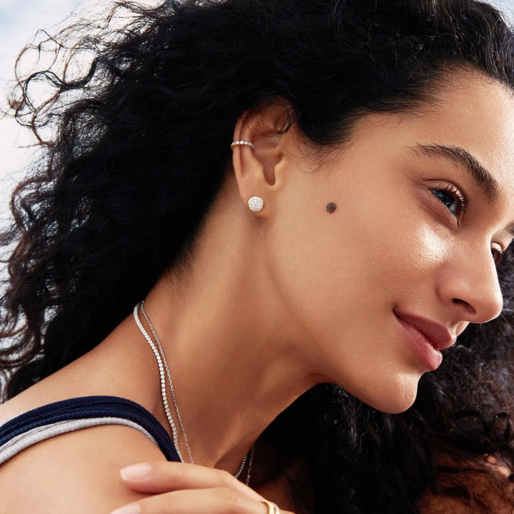 Ania Haie Pave Disc Gold Plated Stud Earrings