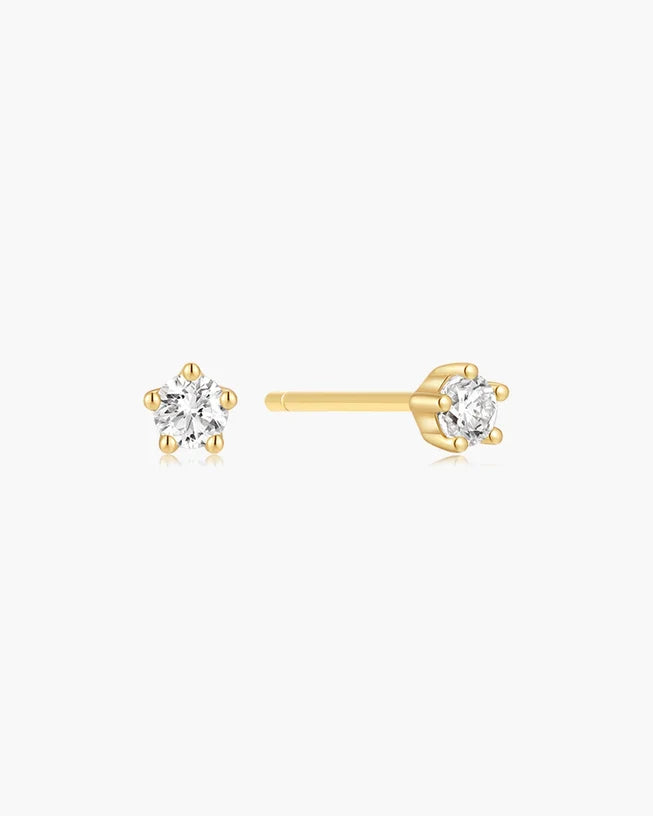 Ania Haie Gold Plated Mini Five-Prong Sparkle Stud Earrings