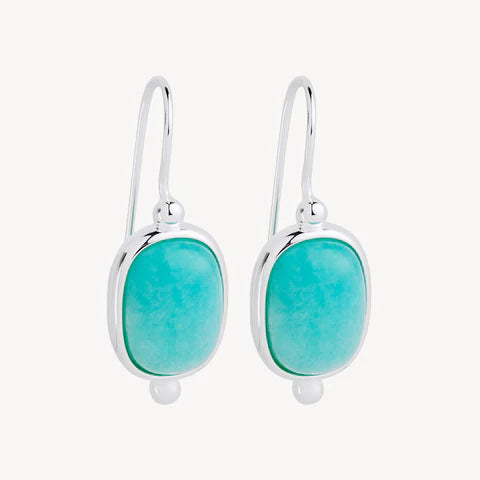 Najo Fleur Amazonite Silver Earrings