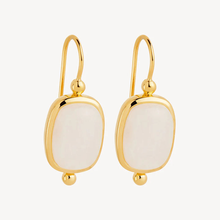 Najo Fleur Rainbow Moonstone Gold Plated Earrings