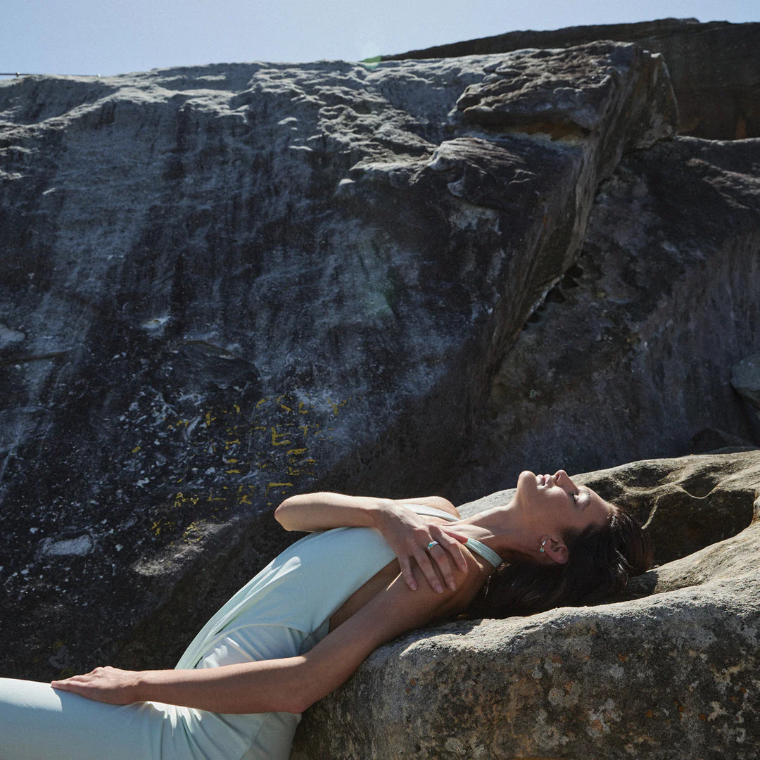 Najo Solace 2-Tone Amazonite Huggie Earrings