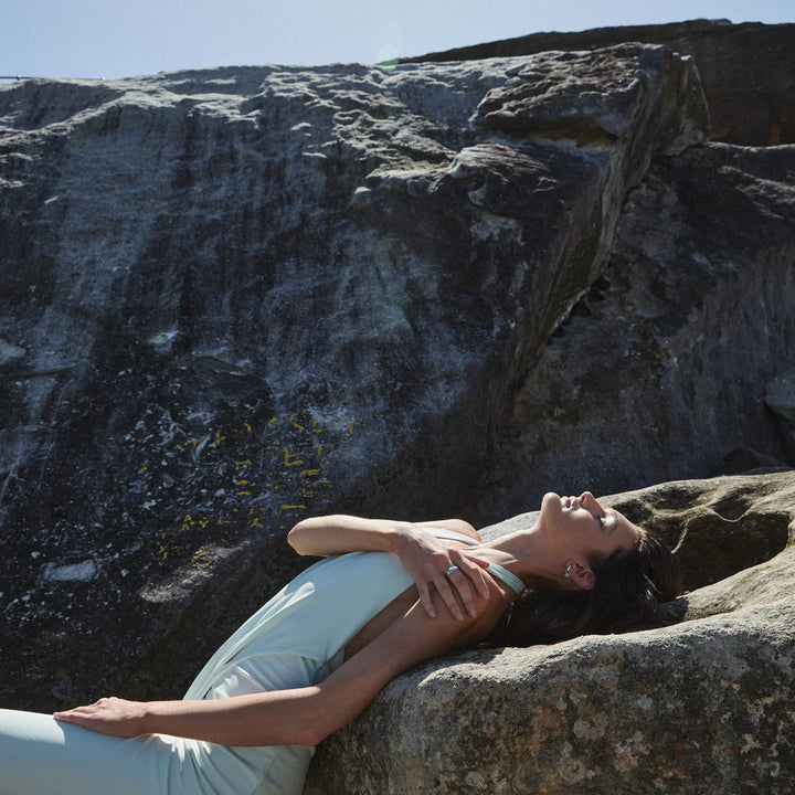 Najo Solace 2-Tone Amazonite Huggie Earrings