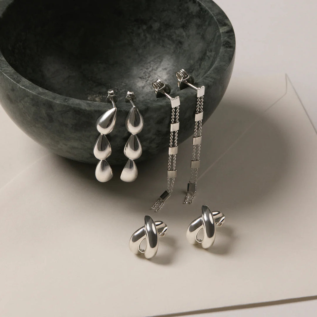 Najo Liora Triple Drop Stud Earrings