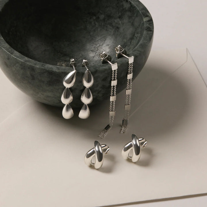 Najo Liora Triple Drop Stud Earrings