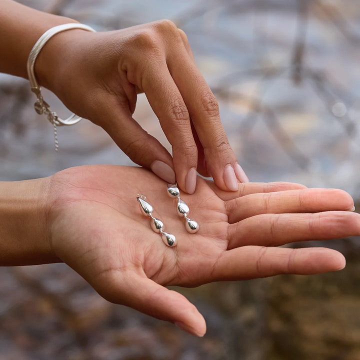 Najo Liora Triple Drop Stud Earrings