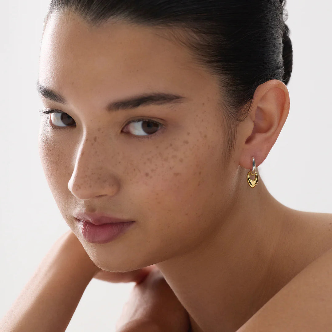 Najo Petal 2-Tone Huggie Earrings