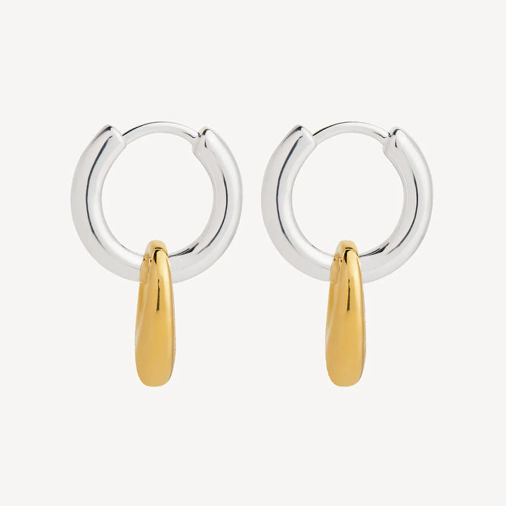 Najo Petal 2-Tone Huggie Earrings