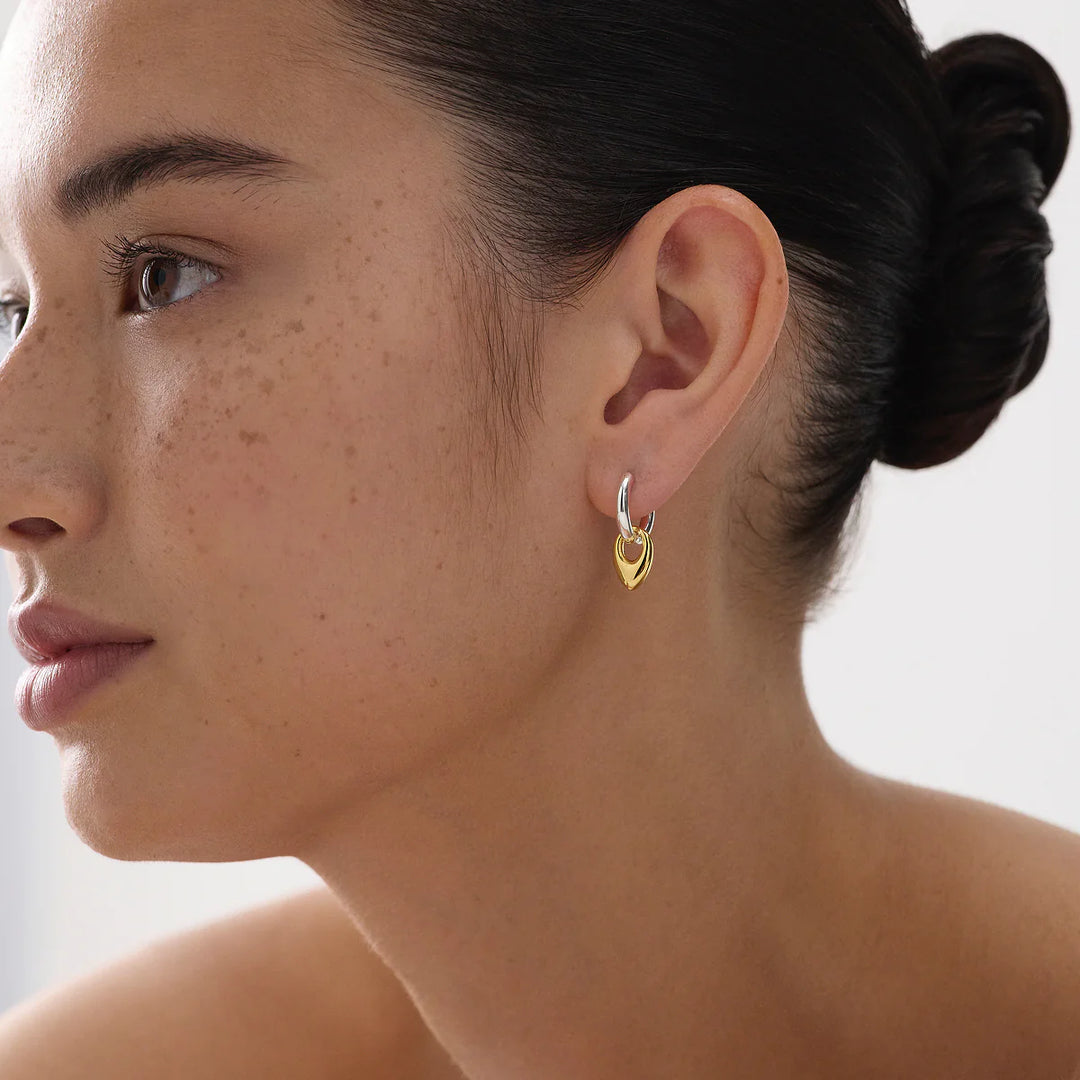 Najo Petal 2-Tone Huggie Earrings