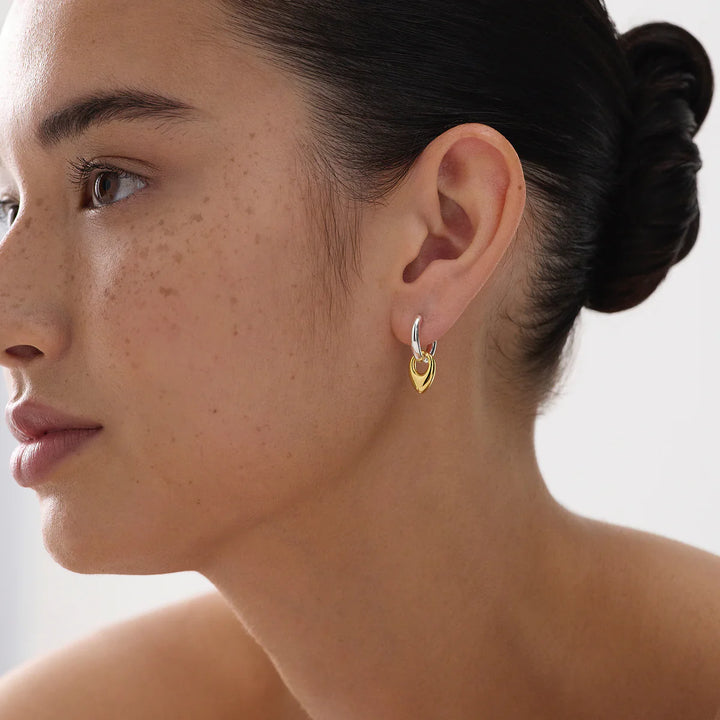 Najo Petal 2-Tone Huggie Earrings