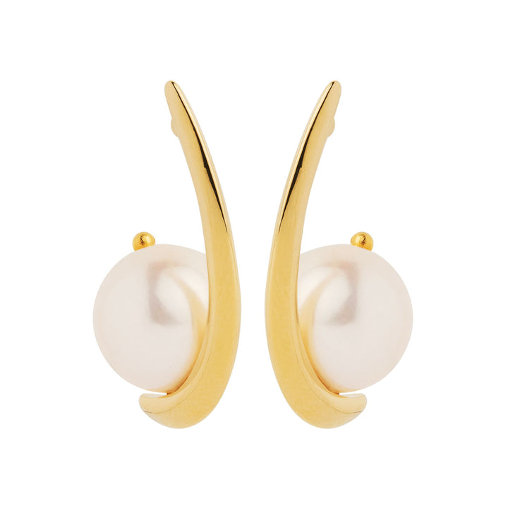 Najo Mariselle Gold Plated Crescent with Pearl Earrings